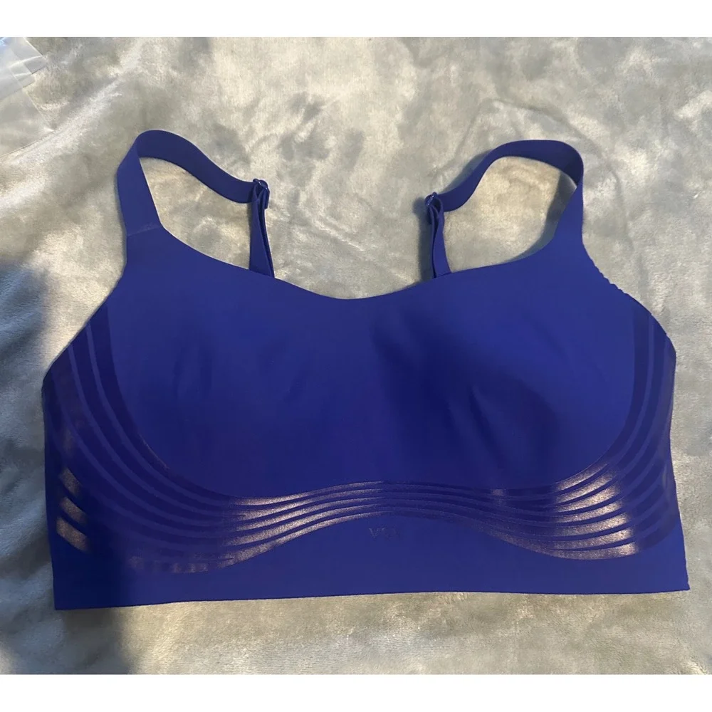 Victoria's Secret Sports Bra Womens XL Blue VSX Knockout Seamless Activewear